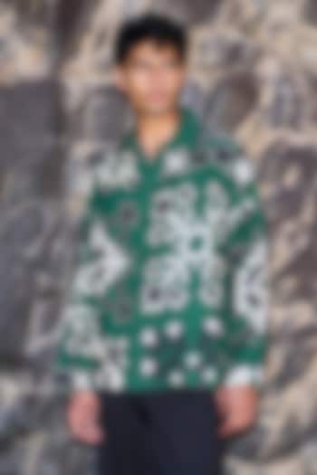 Green Tencel Boxy-Shirt by Dash and Dot Men