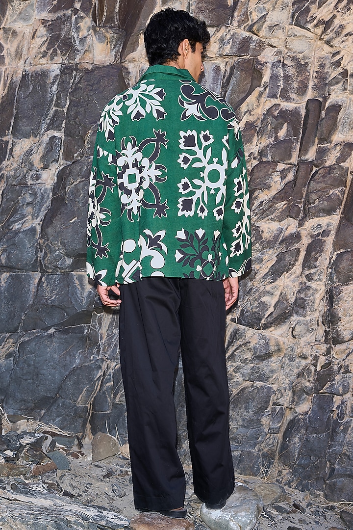 Green Tencel Boxy-Summer Shirt by Dash and Dot Men at Pernia's Pop Up Shop