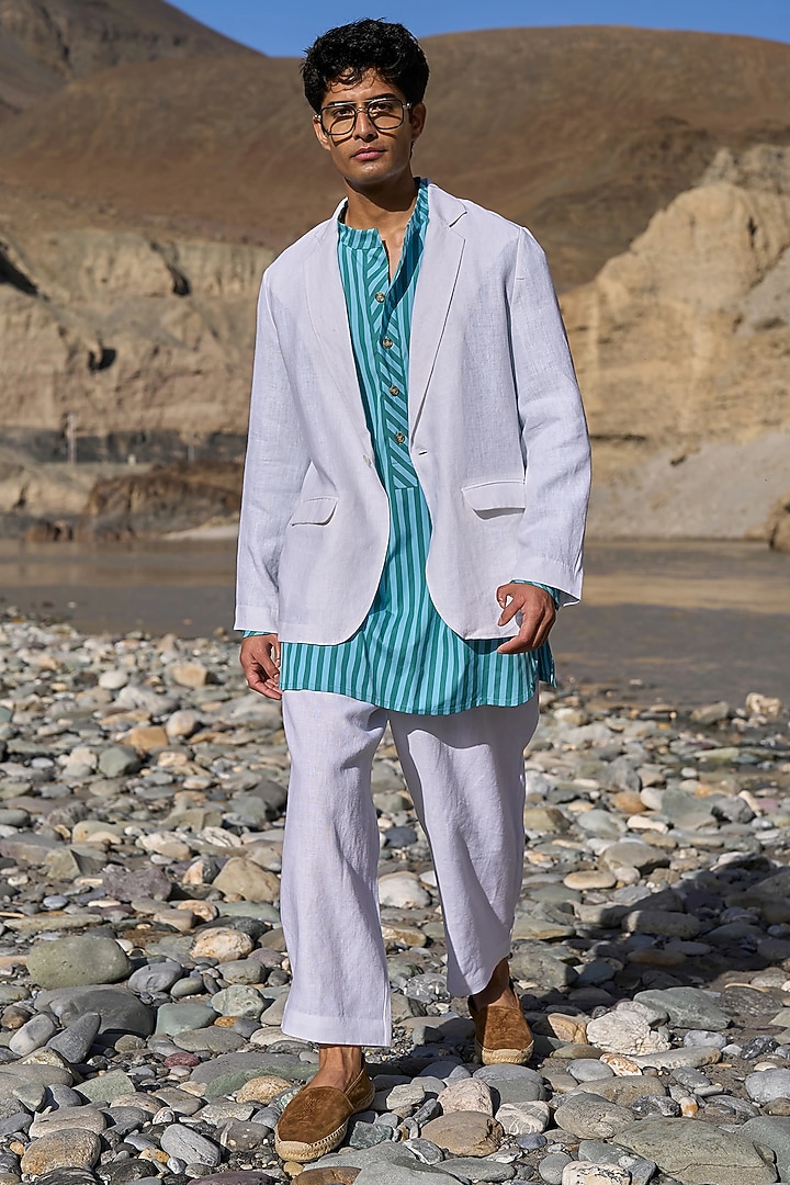 White Linen Pants by Dash and Dot Men
