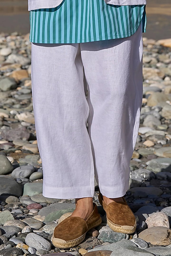 White Linen Pants by Dash and Dot Men at Pernia's Pop Up Shop