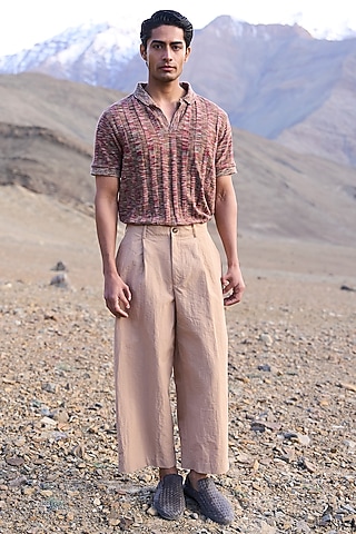 Khaki Poplin Pants by Dash and Dot Men