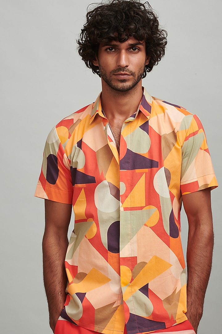 Multi-Colored Printed Swim Shorts With Shirt by Dash and Dot Men at Pernia's Pop Up Shop