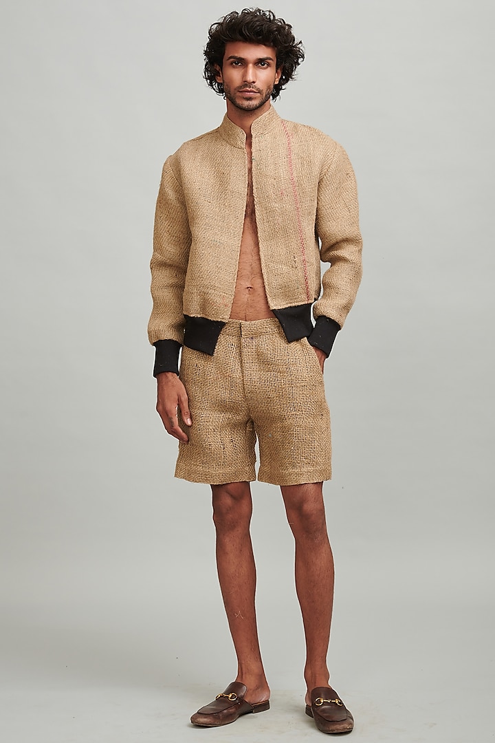 Natural-Colored Front Open Jacket by Dash and Dot Men