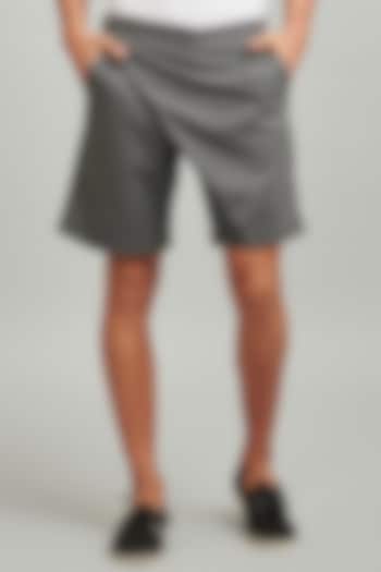 Grey Overlap Wrap Shorts by Dash and Dot Men