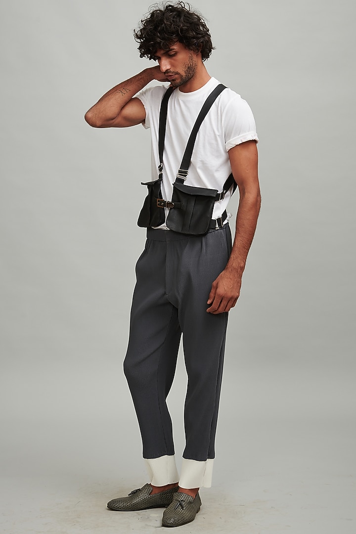 Black Vegan Leather Travel Pack Bag by Dash and Dot Men at Pernia's Pop Up Shop