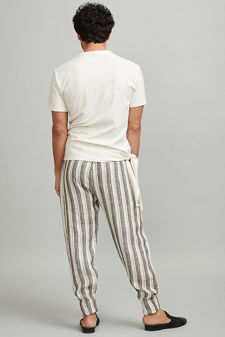 Black & White Striped Elasticated Pants Design by Dash and Dot Men at  Pernia's Pop Up Shop 2024