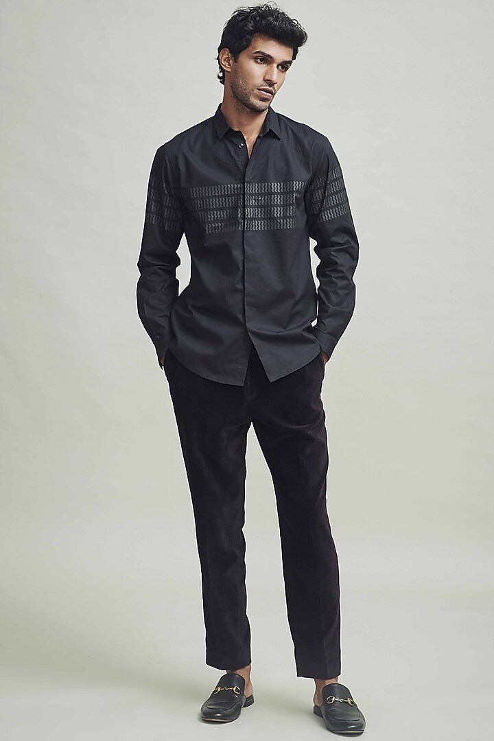 Black Native Arrow Printed Summer Shirt by Dash and Dot Men at Pernia's Pop Up Shop