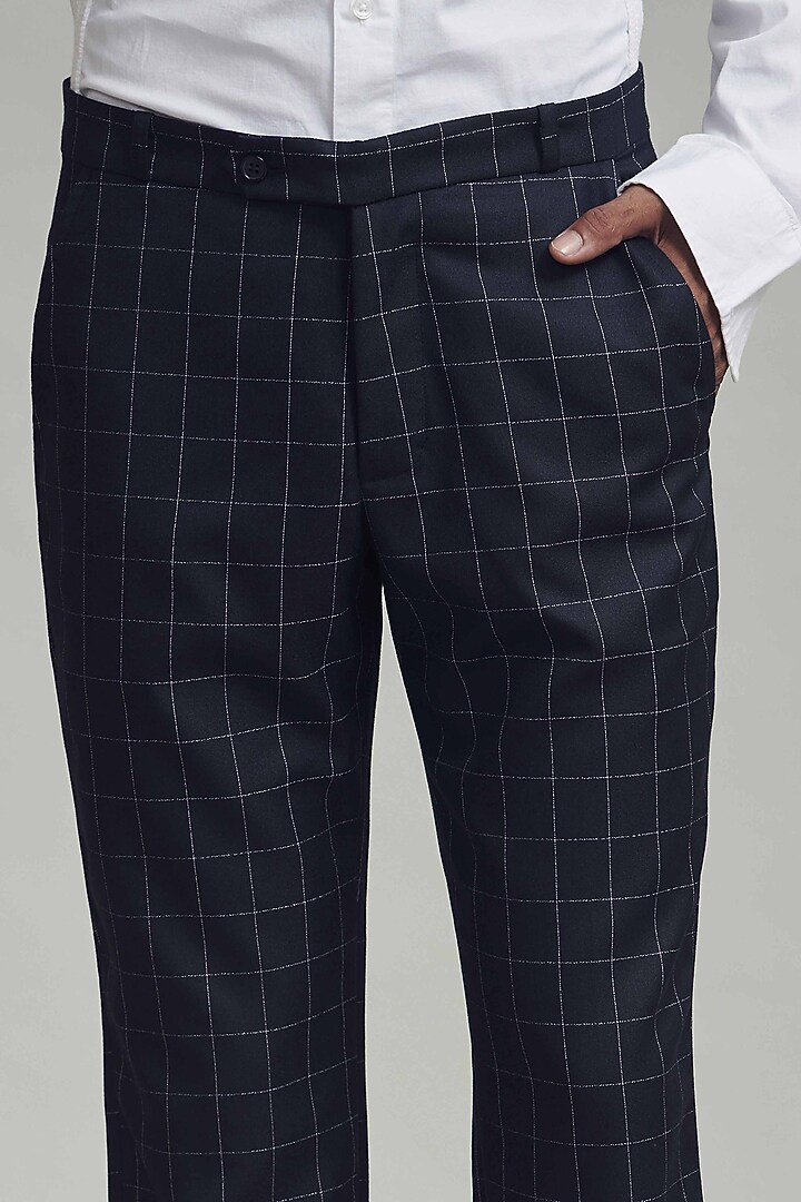 Navy Blue Printed Cropped Pants by Dash and Dot Men at Pernia's Pop Up Shop