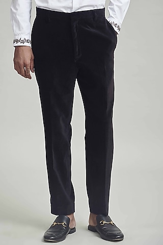 Wine Cotton Velvet Pants by Dash and Dot Men