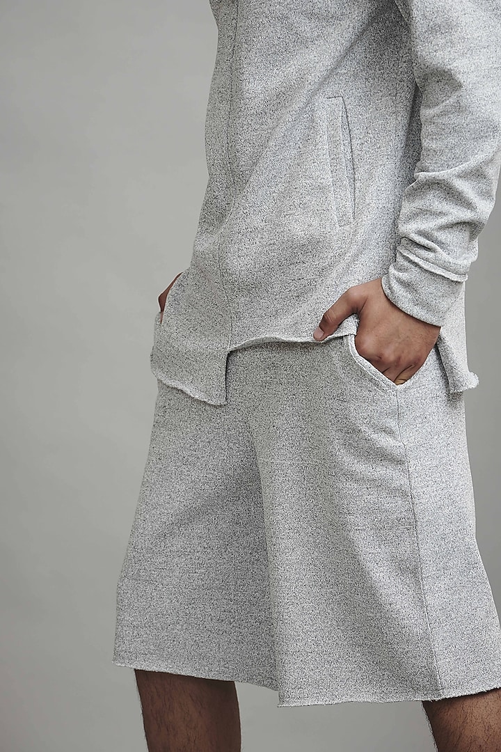Grey Polyester Popover Hoodie by Dash and Dot Men at Pernia's Pop Up Shop