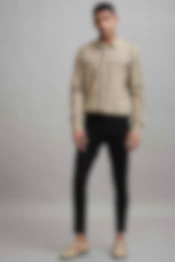 Black Stretch-Knitted Slim Pants by Dash and Dot Men at Pernia's Pop Up Shop