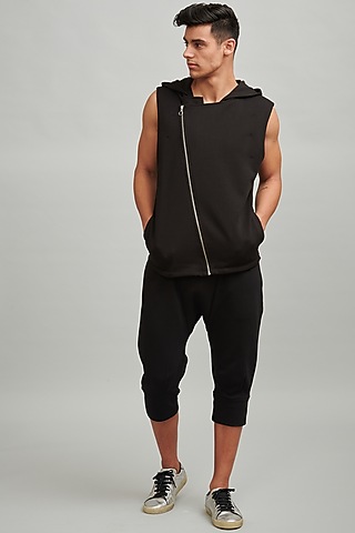 Black Organic Cotton & Recycled Polyester Hoodie by Dash and Dot Men