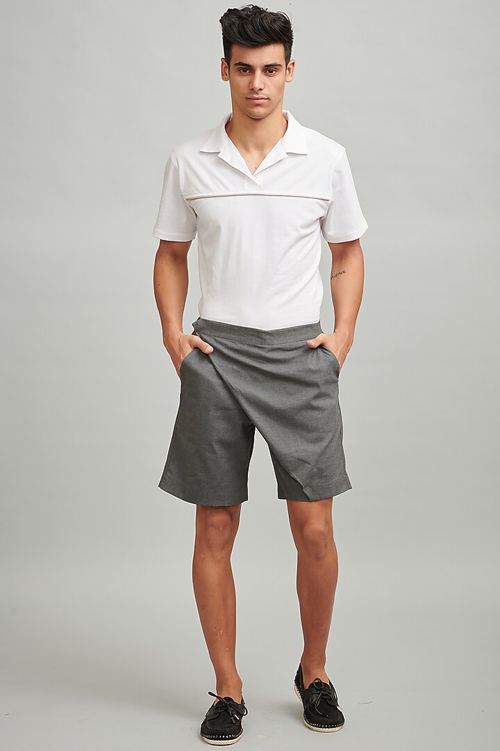 White Cotton Polo Summer Shirt by Dash and Dot Men at Pernia's Pop Up Shop