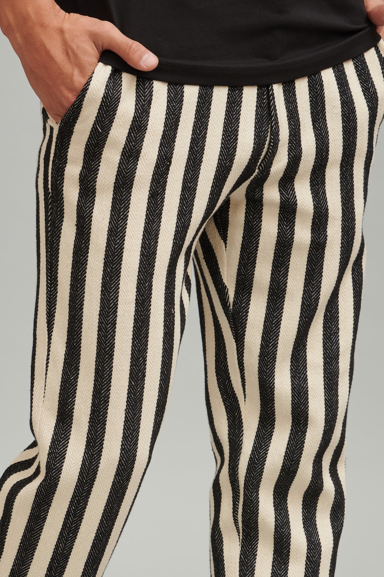 Buy Brown Black Striped Cotton Pants  MTSEBROWNTHINSTRIPEPANTMATI16MAR   The loom