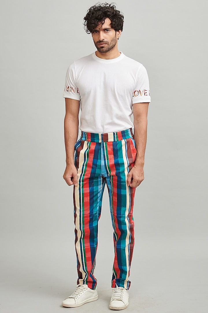 Multi Colored Striped Pants by Dash and Dot Men