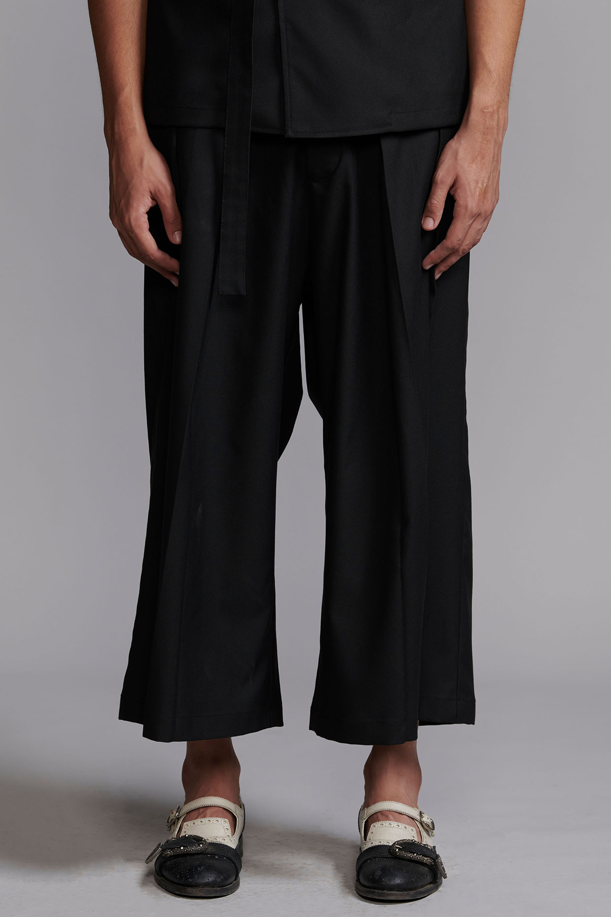 【MODERNIF】Summer Nylon Wide Pants Men Summer Suit Pants Lightweight Full Baggy Wide Leg Pants