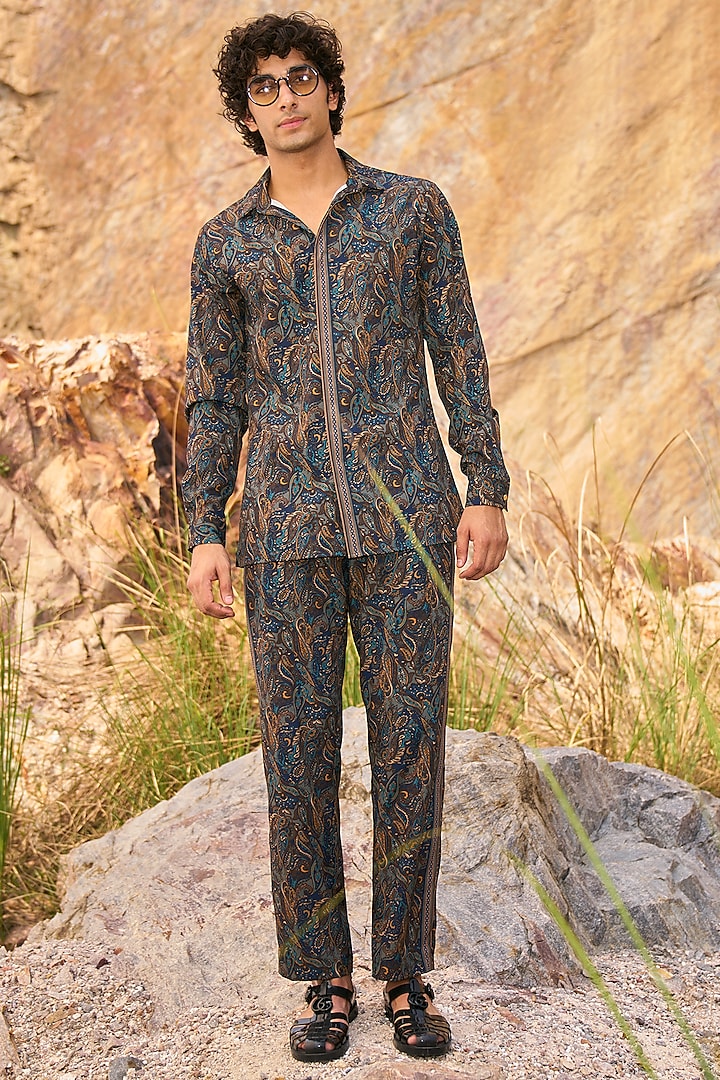 Multi-Colored Printed Co-Ord Set by Dash and Dot Men