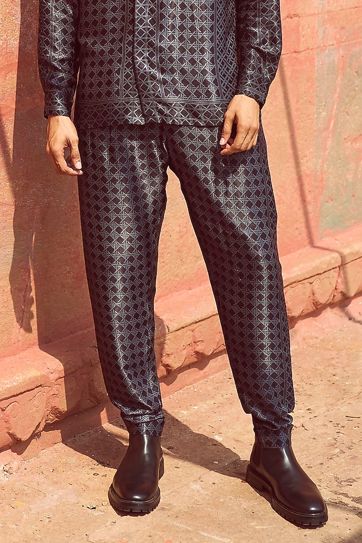 Charcoal Organic Viscose Printed Co-Ord Set by Dash and Dot Men at Pernia's Pop Up Shop