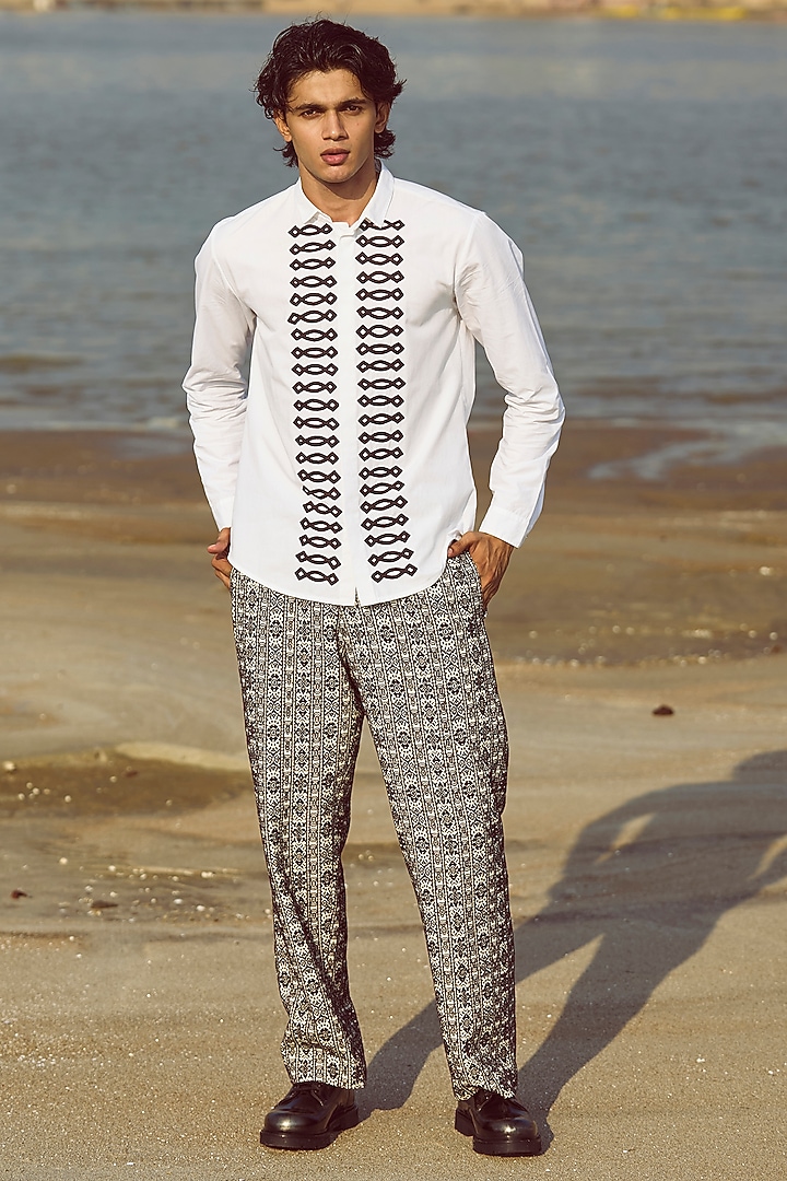 White Organic Cotton Summer Shirt by Dash and Dot Men at Pernia's Pop Up Shop