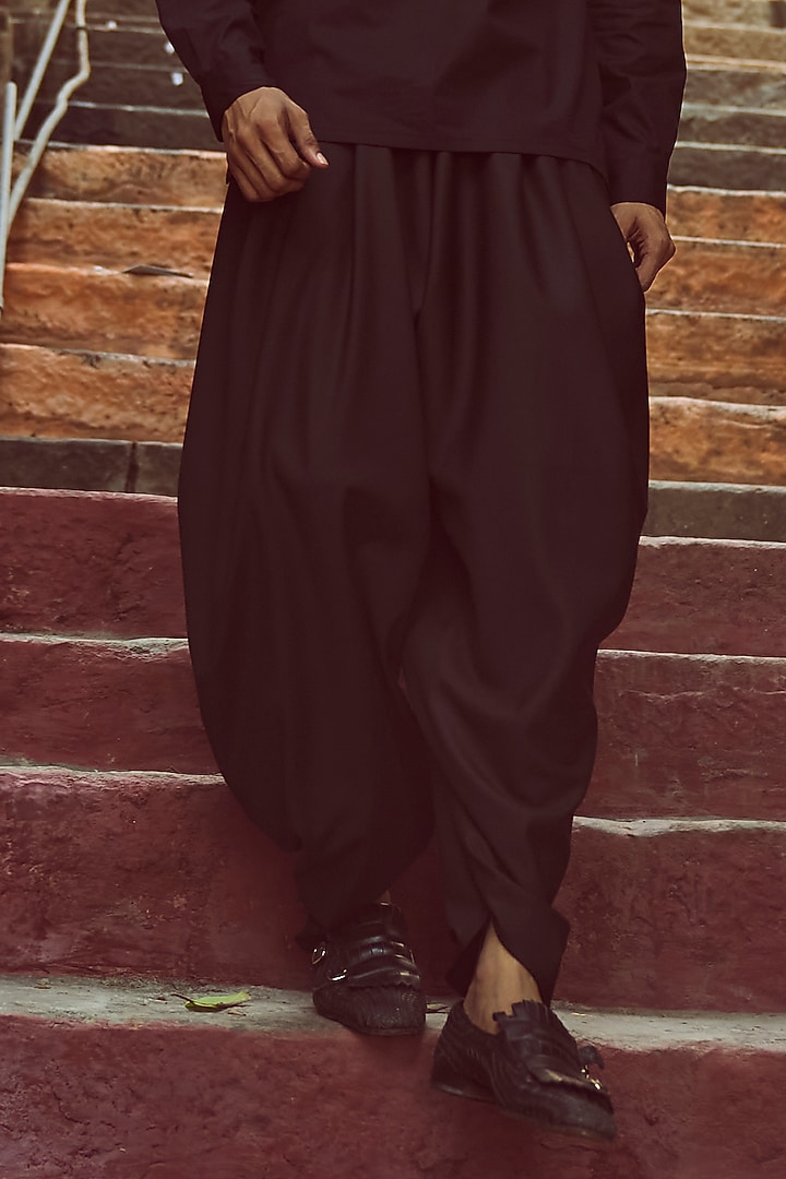 Black Cotton Poplin & Suiting Co-Ord Set by Dash and Dot Men at Pernia's Pop Up Shop
