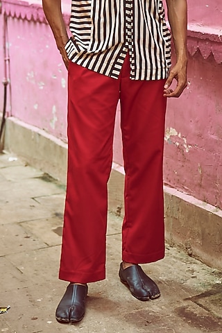 Buy Red Pants for men Online from Indian Designers 2024