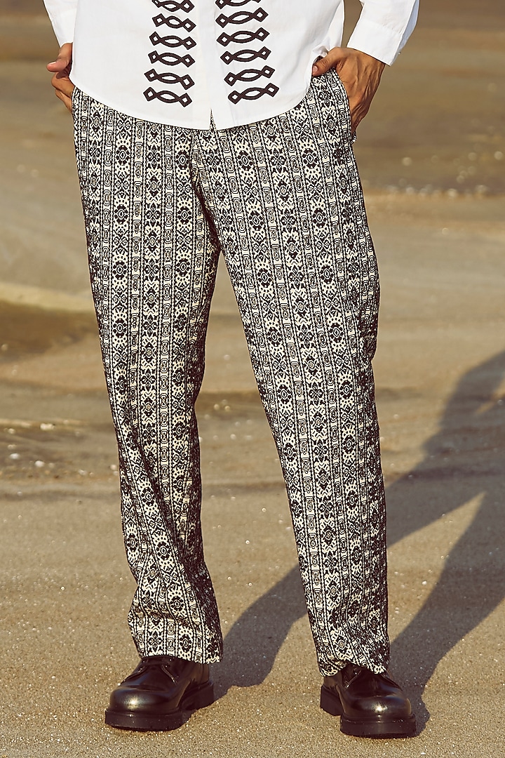 Multi-Colored Woven Jacquard Monochromatic Pant by Dash and Dot Men