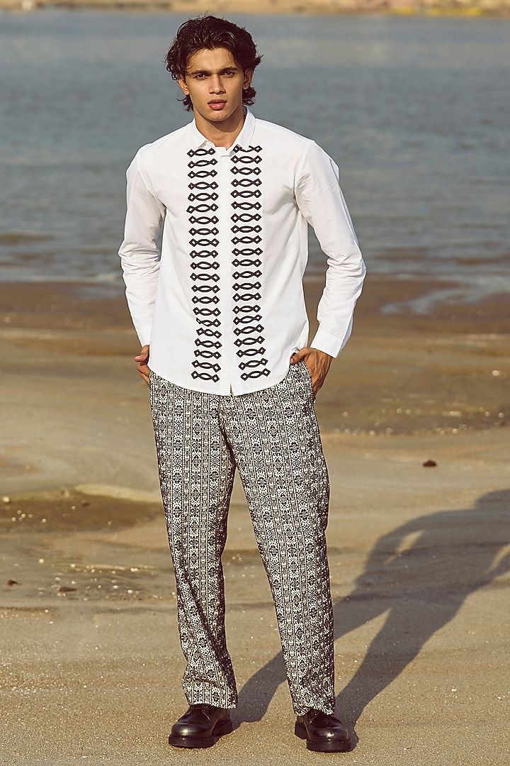 Multi-Colored Woven Jacquard Monochromatic Pants by Dash and Dot Men at Pernia's Pop Up Shop