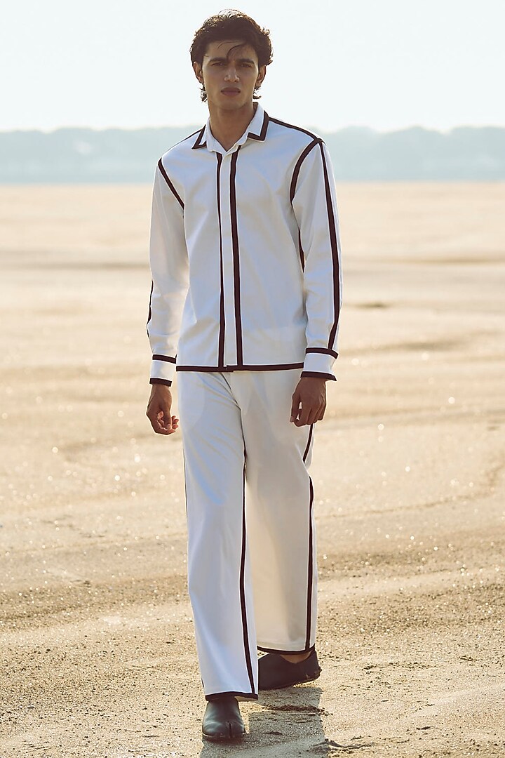 White Suiting Summer Shirt by Dash and Dot Men at Pernia's Pop Up Shop