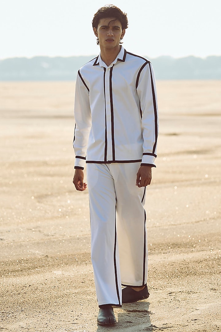White Suiting Co-Ord Set by Dash and Dot Men