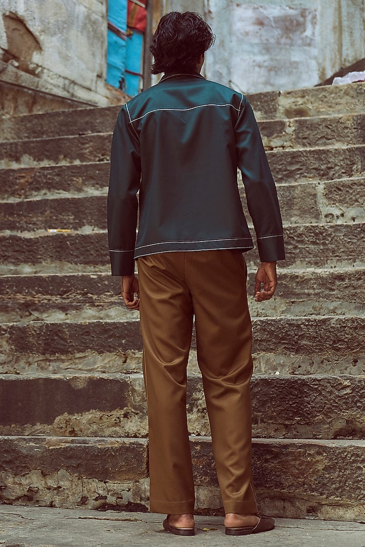 Forest Green Suiting Summer Shirt by Dash and Dot Men at Pernia's Pop Up Shop