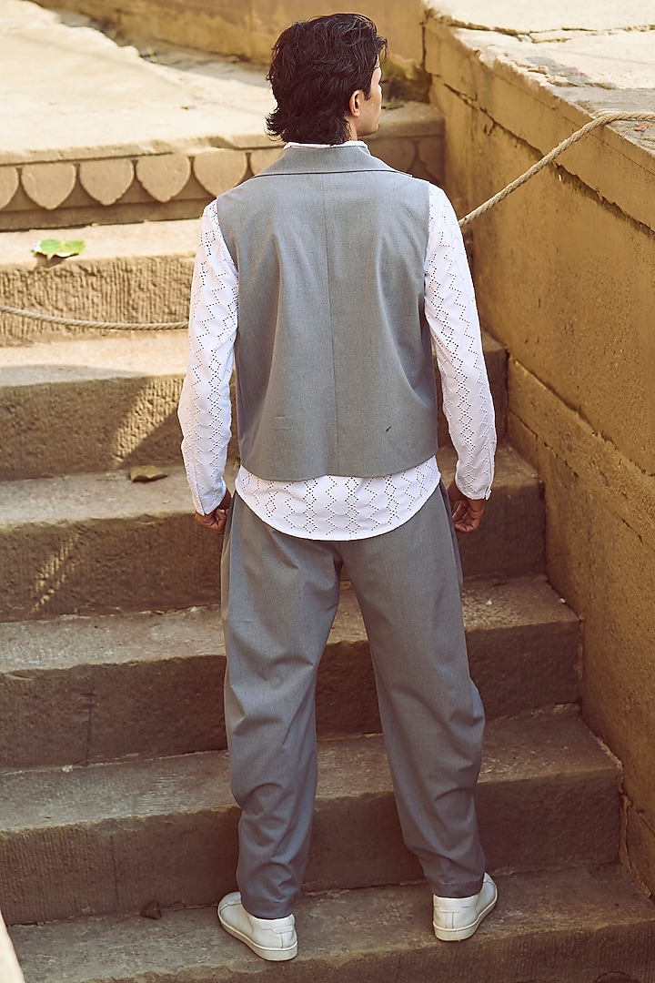 Grey Suiting Boxy Waistcoat by Dash and Dot Men at Pernia's Pop Up