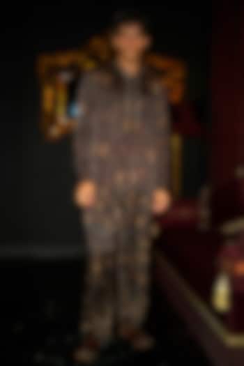 Multi-Colored Organic Viscose Ikat Printed Pant Set by Dash and Dot Men at Pernia's Pop Up Shop