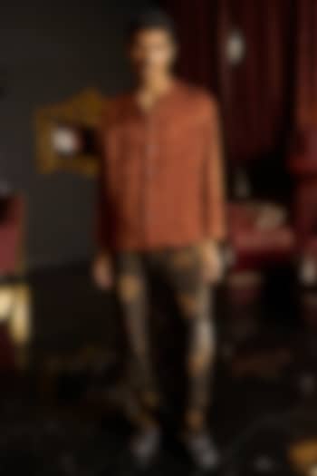 Multi-Colored Velvet Floral Brush Printed Pants by Dash and Dot Men at Pernia's Pop Up Shop