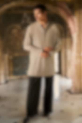 Black Polyester & Viscose Spandex Pleated Wide-Leg Pants by Dash and Dot Men at Pernia's Pop Up Shop