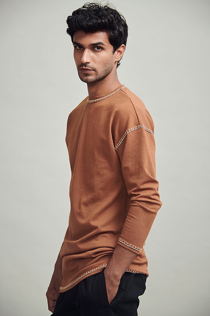 Burnt Orange Polyester T-Shirt by Dash and Dot Men at Pernia's Pop Up Shop