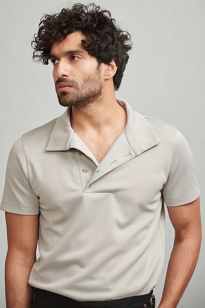 Grey Polo T-Shirt by Dash and Dot Men at Pernia's Pop Up Shop