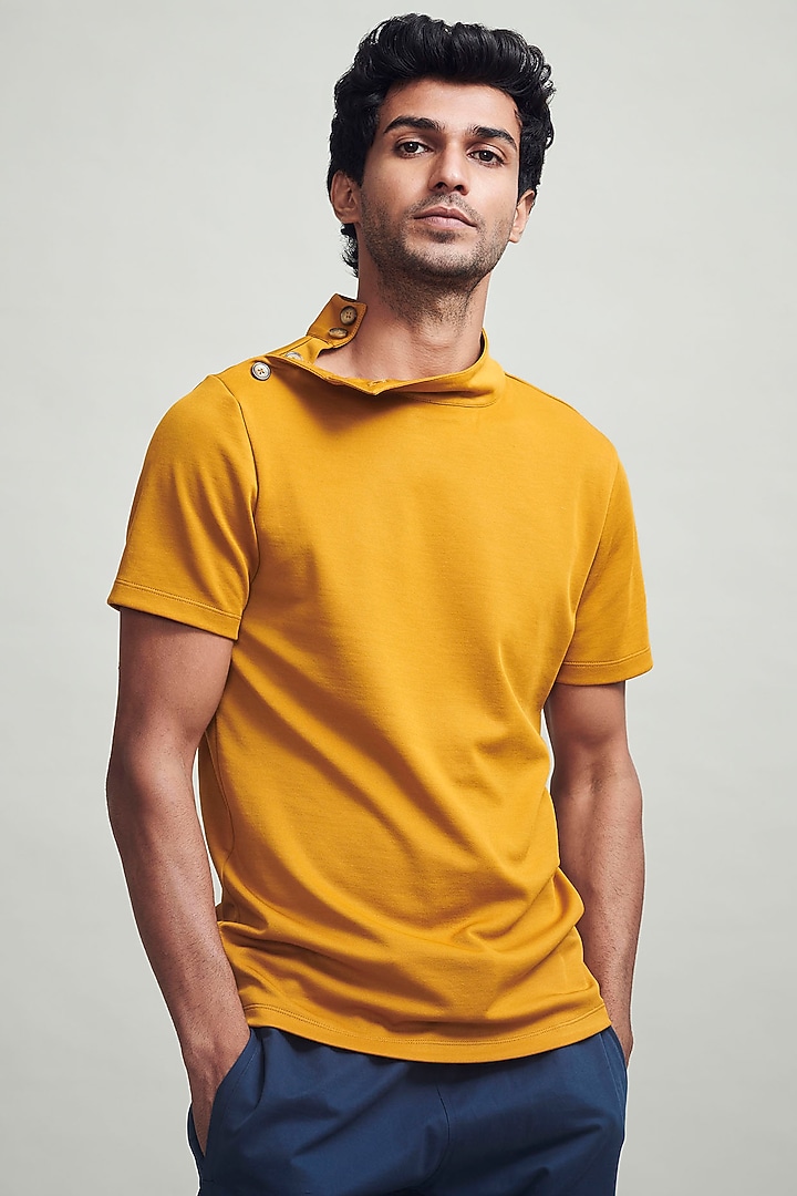 Mustard Polo T-Shirt by Dash and Dot Men at Pernia's Pop Up Shop