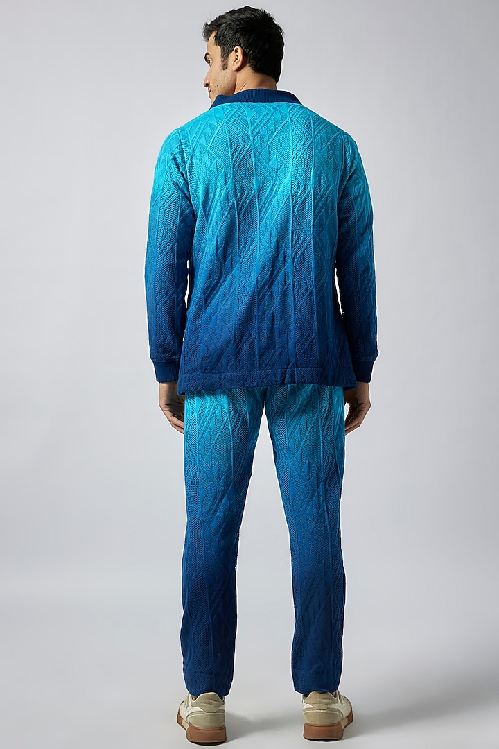 Blue Cotton Net Kora Co-Ord Set by Dapper & Dare at Pernia's Pop Up Shop