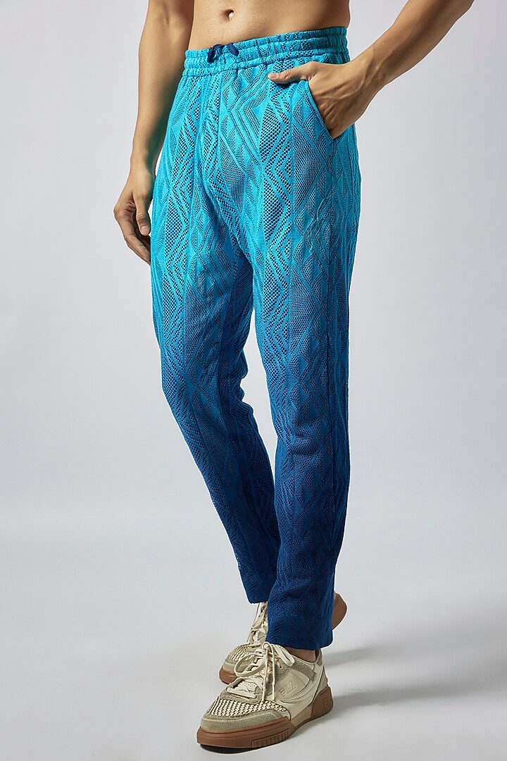 Blue Cotton Net Kora Co-Ord Set by Dapper & Dare at Pernia's Pop Up Shop