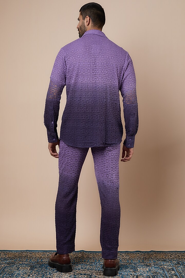 Purple Cotton Net Kora Co-Ord Set by Dapper & Dare at Pernia's Pop Up Shop