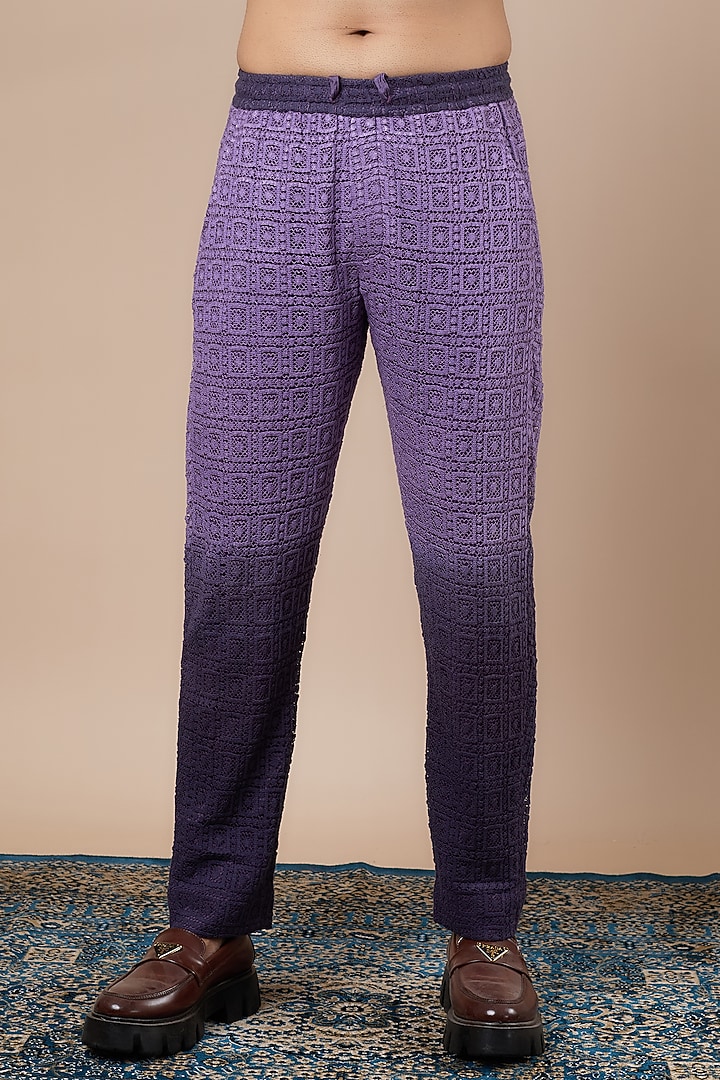 Purple Cotton Net Kora Co-Ord Set by Dapper & Dare at Pernia's Pop Up Shop