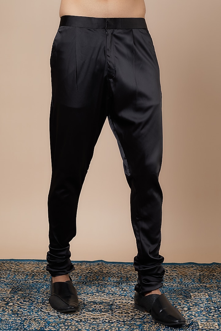 Black Georgette Cutdana Embroidered Nehru Jacket Set by Dapper & Dare at Pernia's Pop Up Shop