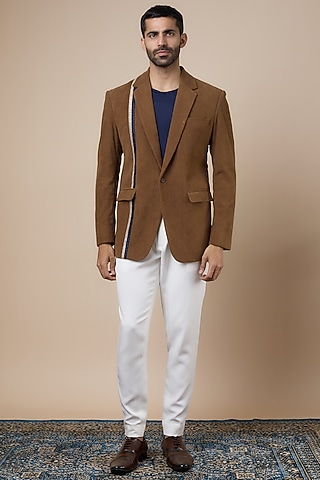 Brown Corduroy Blazer Set by Dapper & Dare