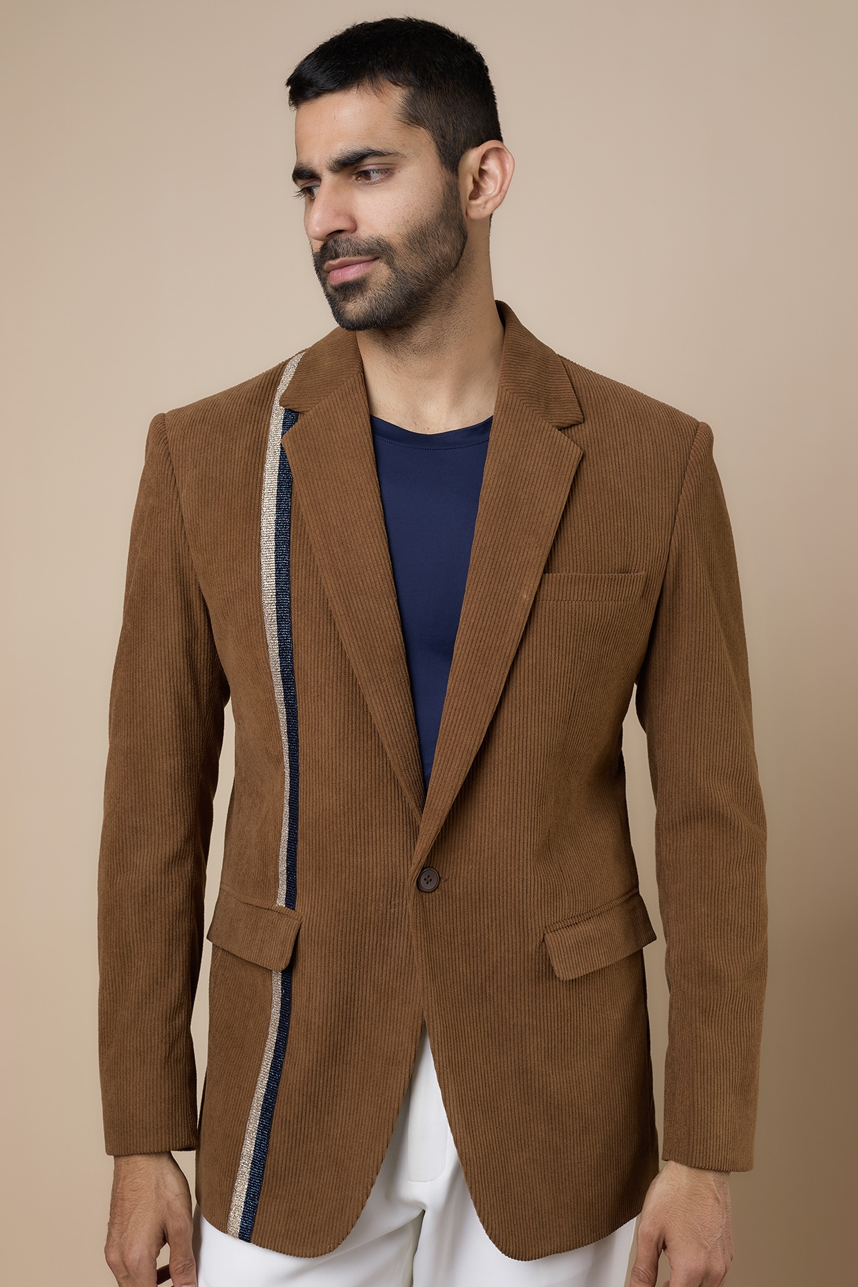 Brown Corduroy Blazer Set by Dapper & Dare at Pernia's Pop Up Shop