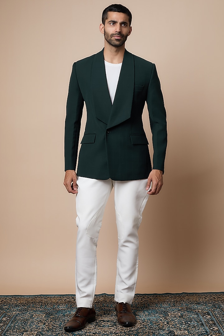 Green Japanese Cotton Twill Blazer Set by Dapper & Dare