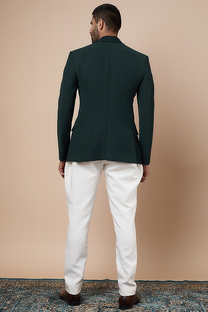 Green Japanese Cotton Twill Blazer Set by Dapper & Dare at Pernia's Pop Up Shop