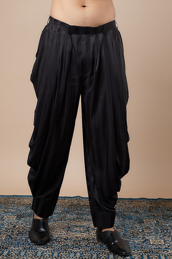 Black Velvet Crystal Embroidered Open Groom Sherwani Set by Dapper & Dare at Pernia's Pop Up Shop