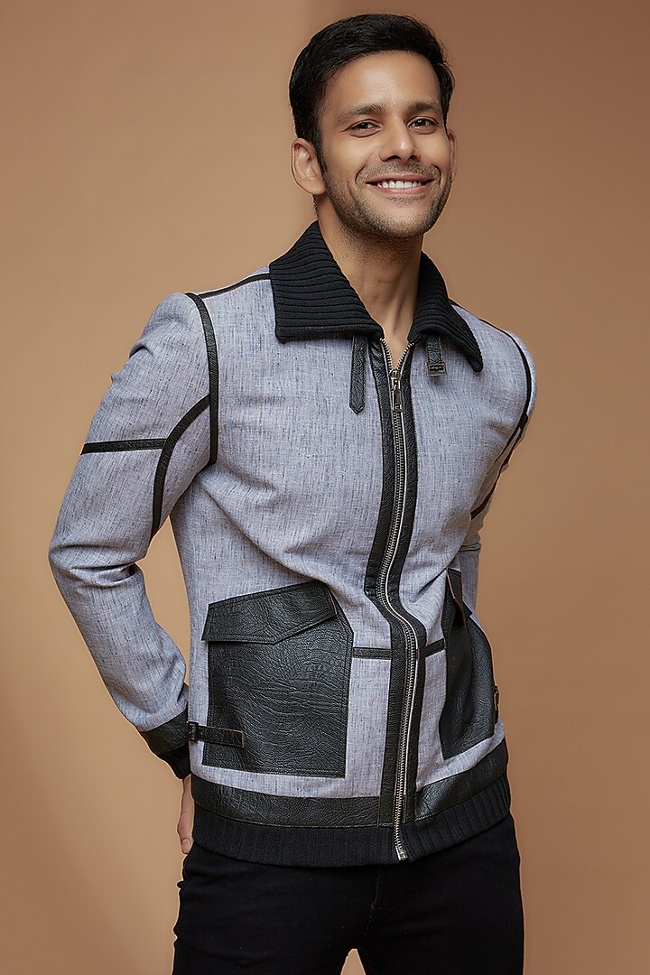 Light Grey Linen Jacket by Dapper & Dare at Pernia's Pop Up Shop