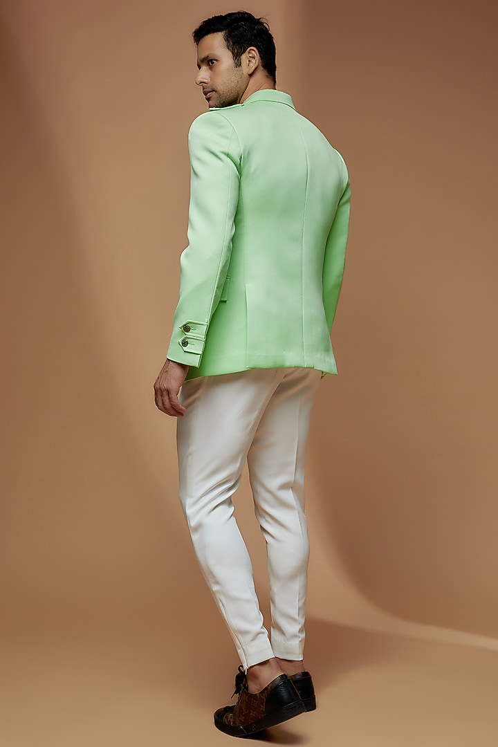 Ice Green Banana Crepe Blazer Set by Dapper & Dare at Pernia's Pop Up Shop