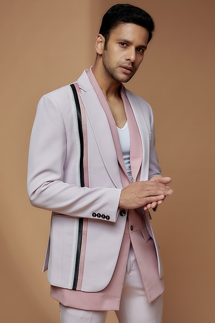 Light Purple Banana Crepe Blazer Set by Dapper & Dare at Pernia's Pop Up Shop